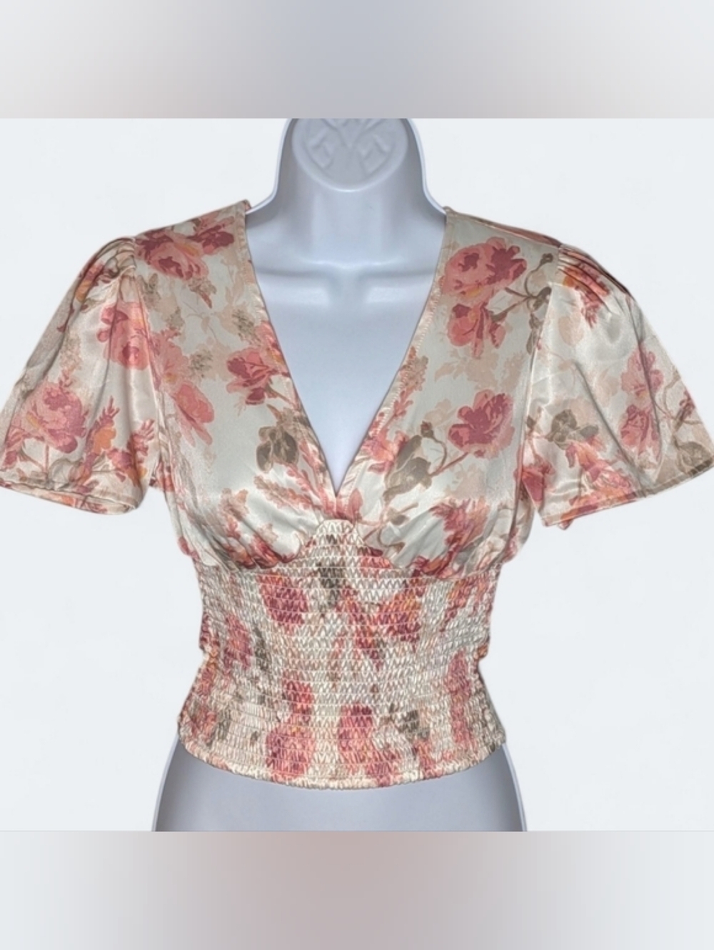 Mixed Brand Lot Blouses Bright Floral Boho Romantic Crop Fairy Y2K Cottagecore - Picture 7 of 16